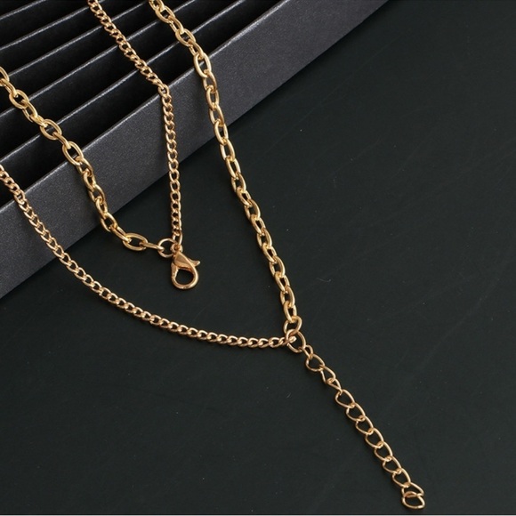 🔥 Clearance 🔥 Elegant Gold Color Geometric Double Layer Necklace - Picture 6 of 16